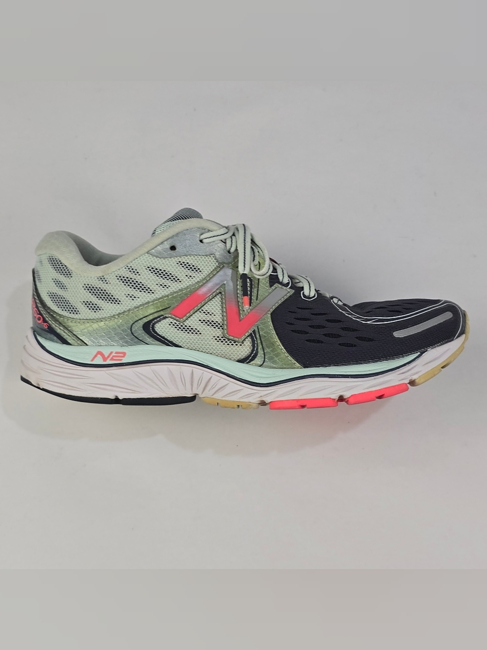 New Balance 1260v6 Women's 7.5 Running Shoes Pink Mint ASYM Counter Stability